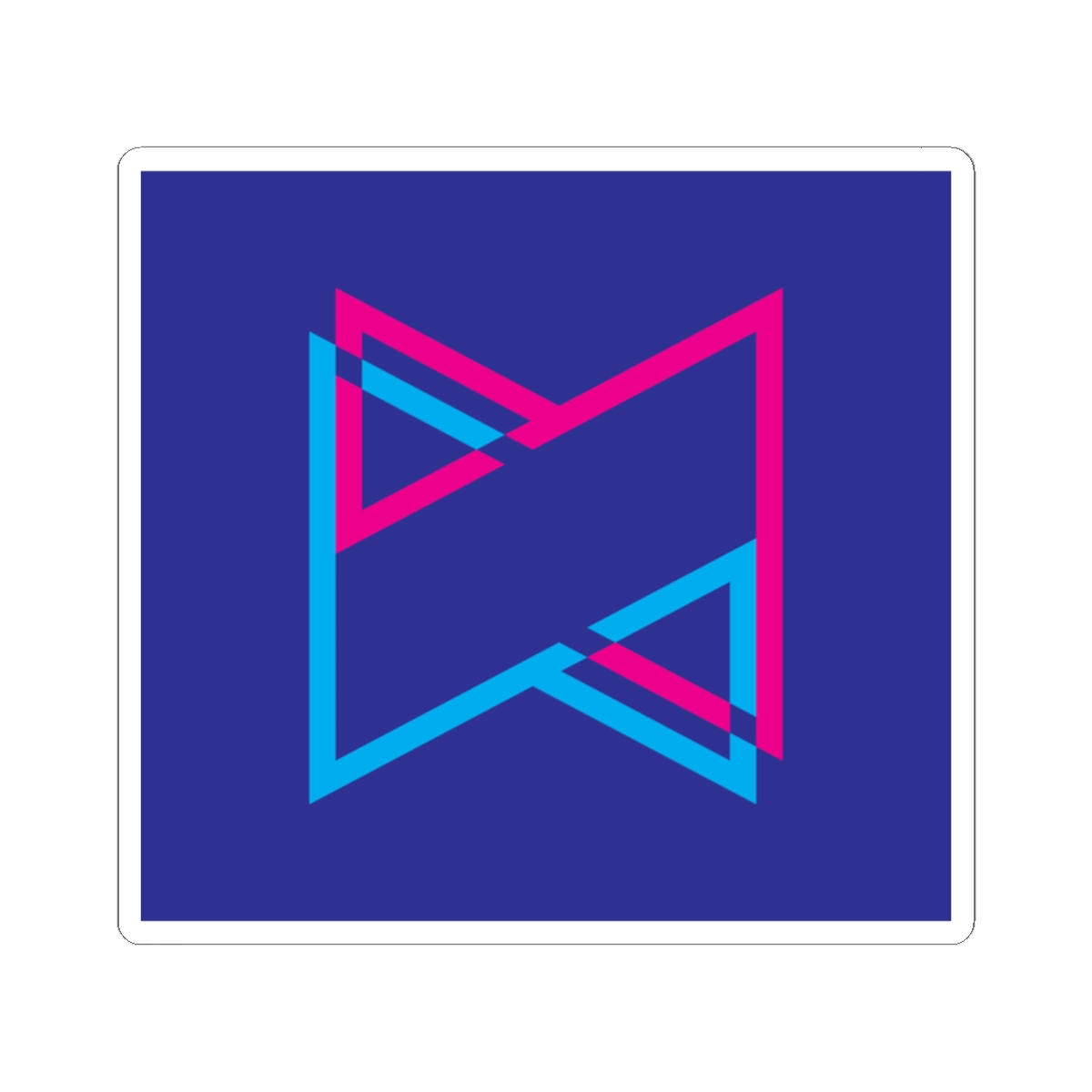 Neon Geometric Bow Sticker | Kiss-Cut Sticker | MKBHD - alternate angle 3, merchandise