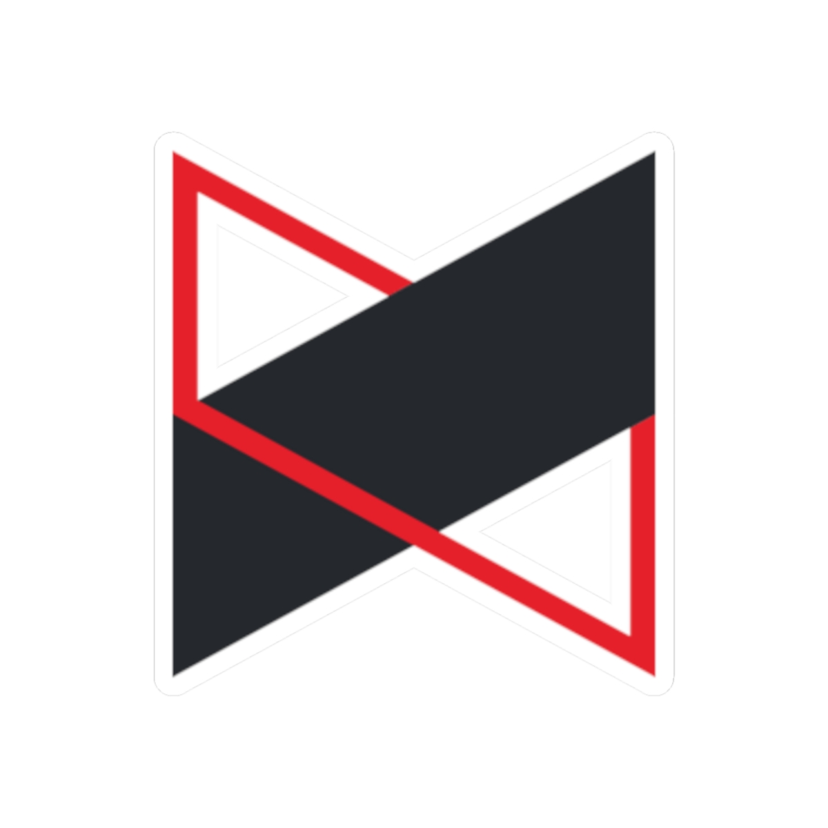 Geometric Red Black Ribbon Sticker | Kiss-Cut Vinyl Decal | MKBHD - Official Stickers merchandise