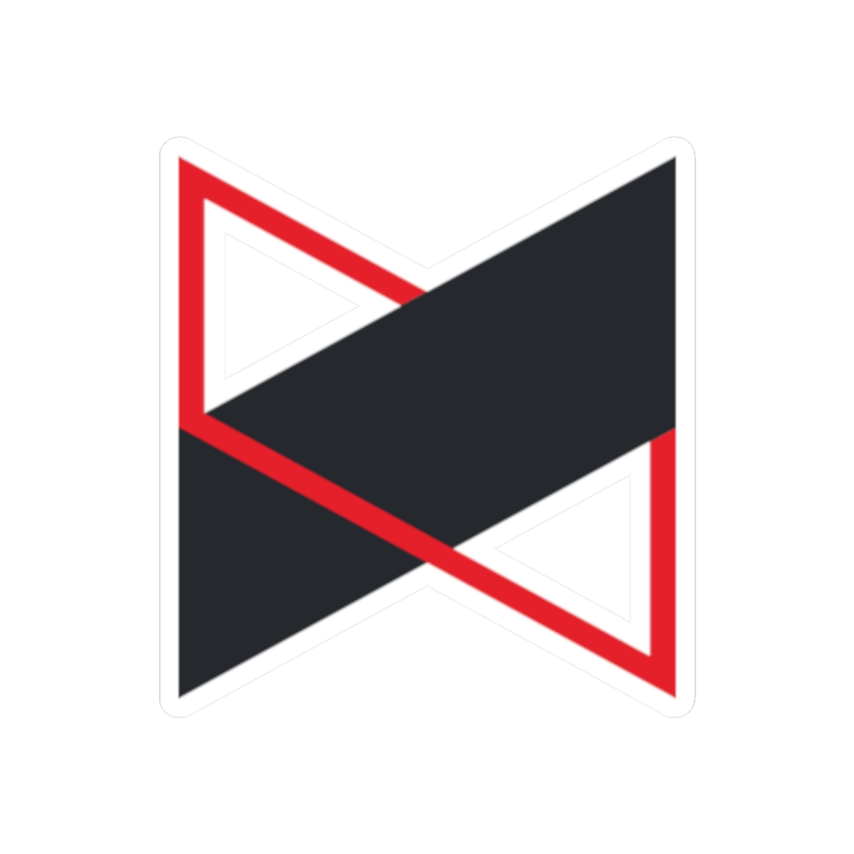 Geometric Red Black Ribbon Sticker | Kiss-Cut Vinyl Decal | MKBHD - alternate angle 2, merchandise