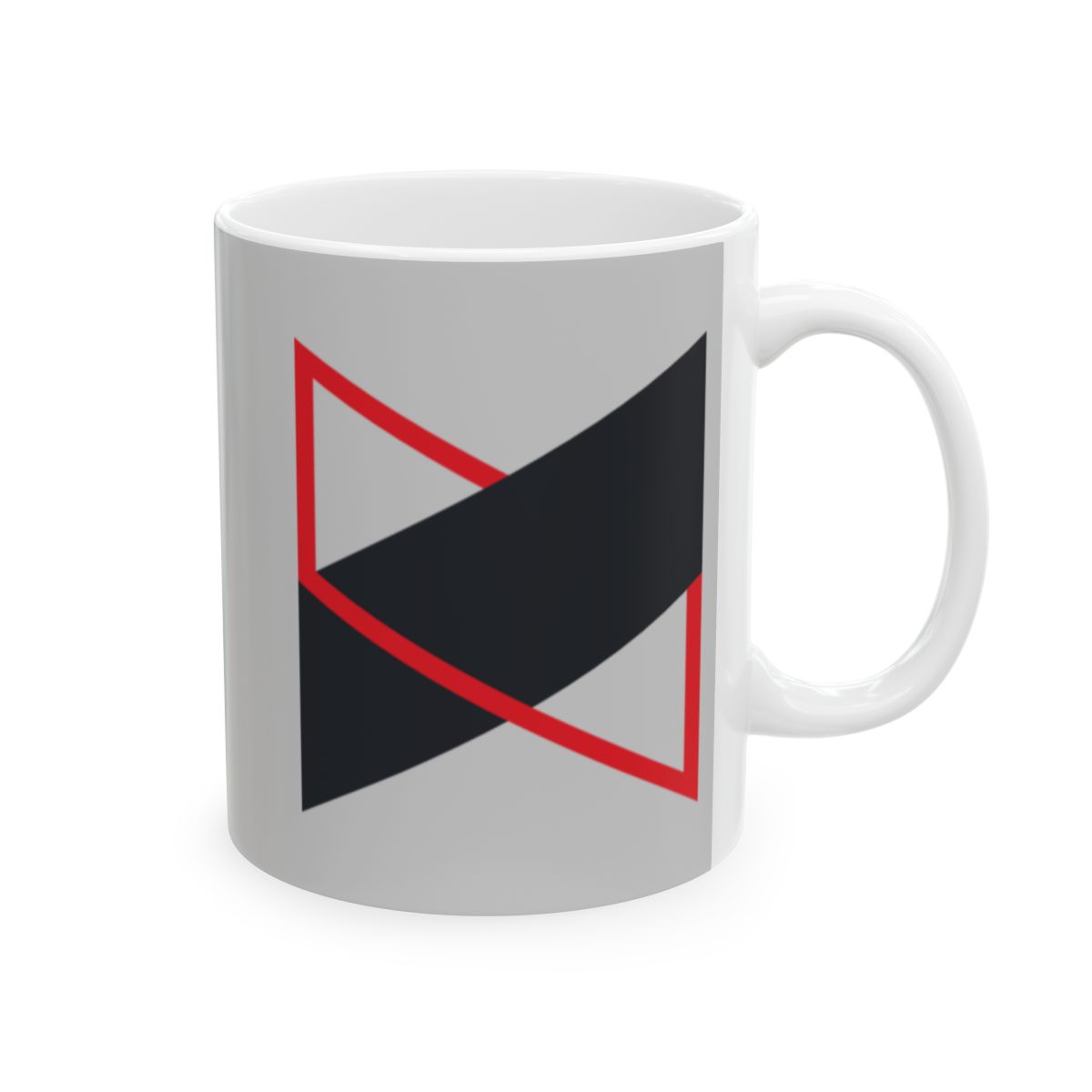 Geometric Black and Red Triangle Mug | Minimalist Modern Ceramic | MKBHD