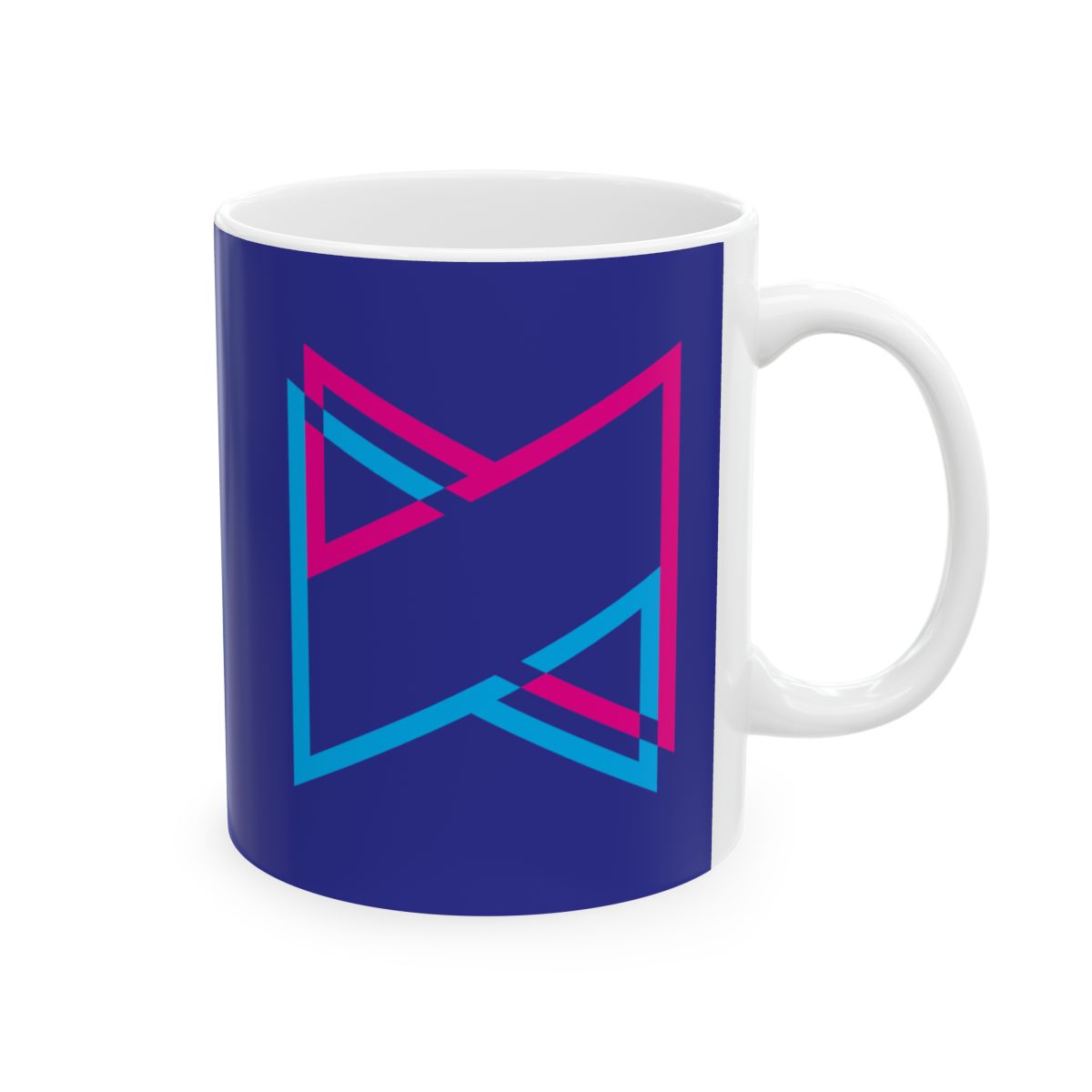Neon Geometric Triangles Mug | Ceramic Coffee Cup | MKBHD - Official Mugs & Drinkware merchandise